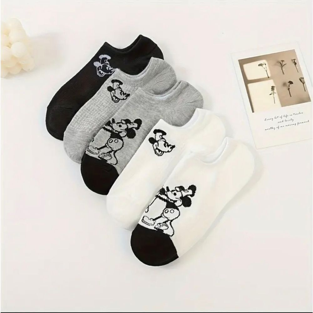 Socks 5 Pair Mickey Mouse Ankle Socks